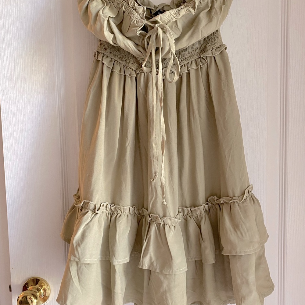 Strapless ruffle dress